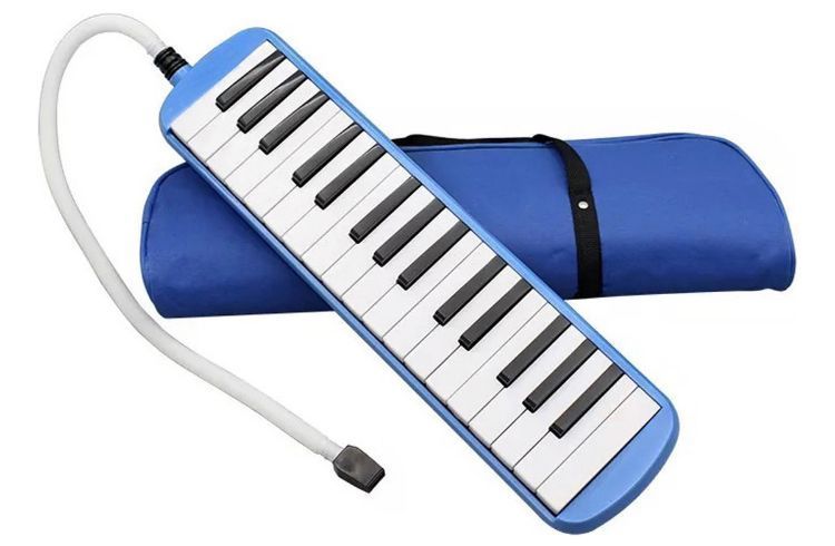 Melódica Teclado 32 Notas + Boquilla Y Estuche Maletín Azul.-1