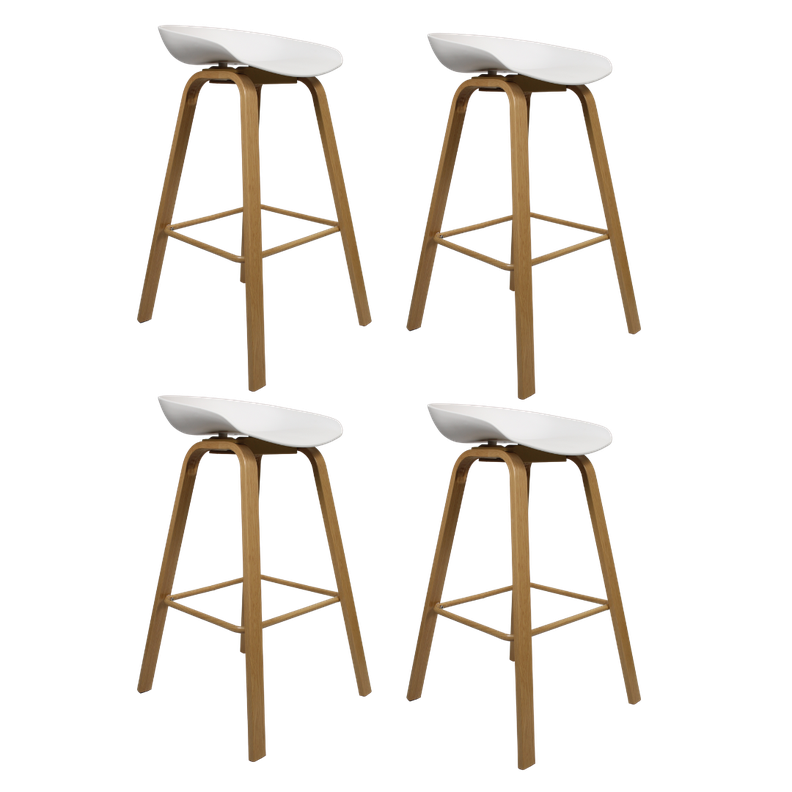 Pack 4 Taburetes Cup Blanco 75cm -0