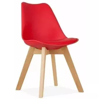 Silla Eames acolchada oak rojo-0