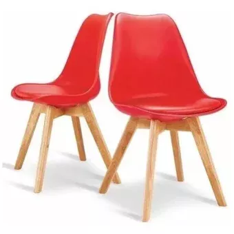 Silla Eames acolchada oak rojo-1