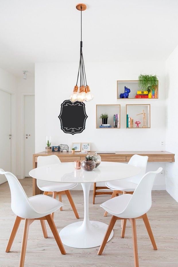 Comedor Redondo Tulip Blanco 80cm + 4 Sillas Tulip Blanco-3