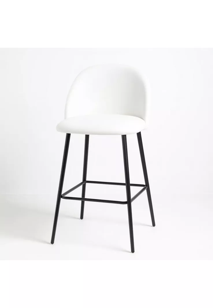 Taburete Berna Velvet PN 65cm Blanco