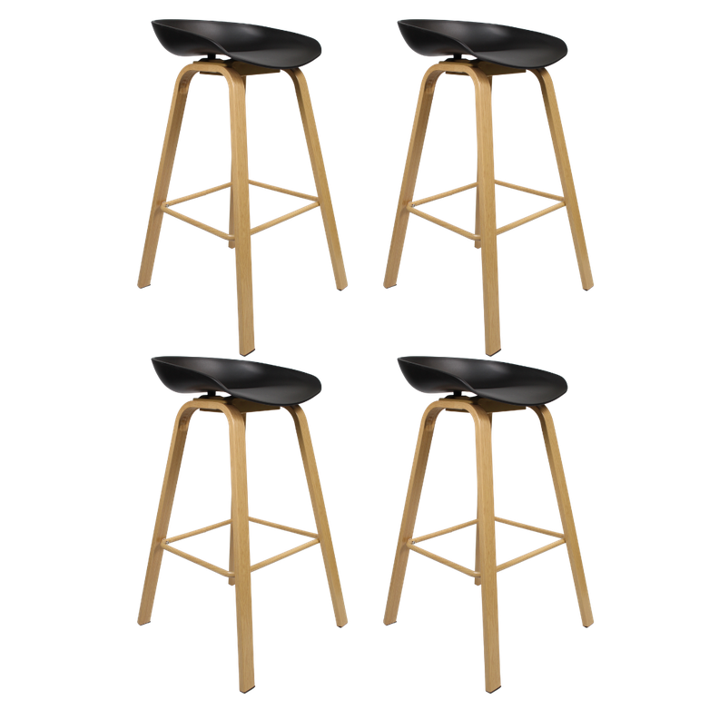 Pack 4 Taburetes Cup Negro 75cm -0