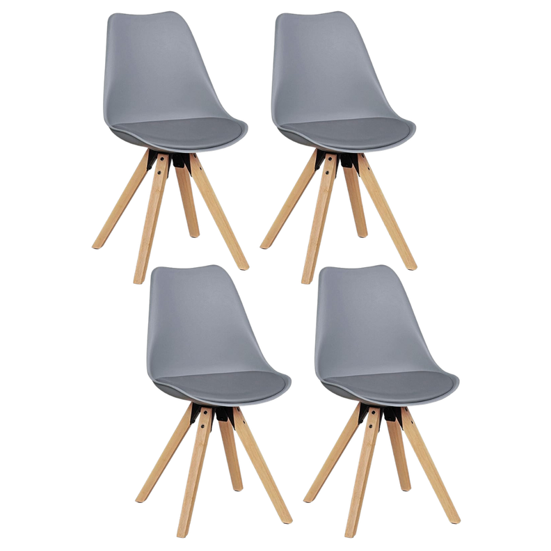 Pack 4 Sillas Eames Tulip Acolchada Gris -0