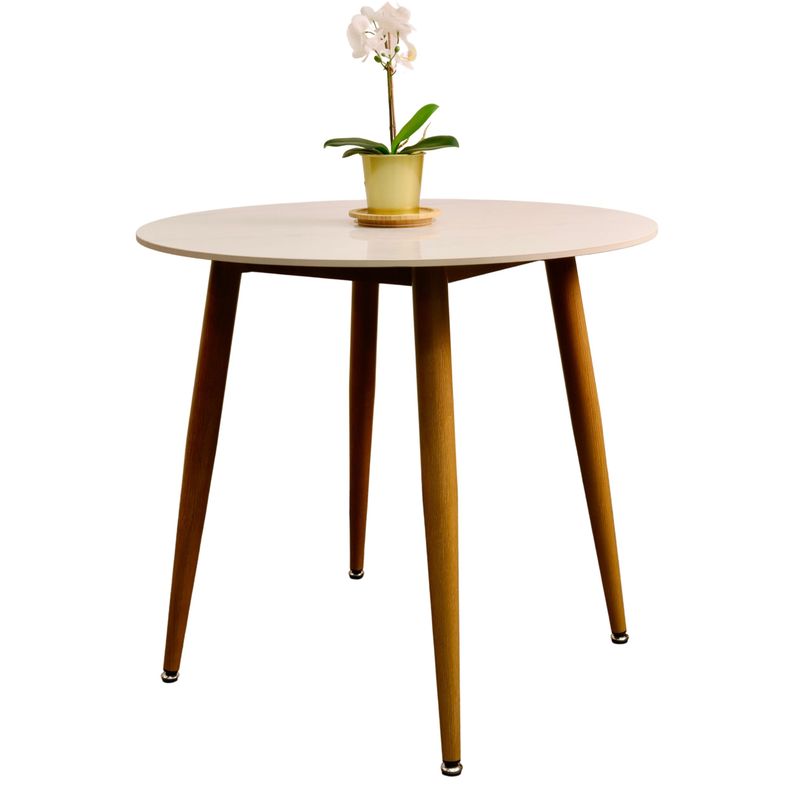 Mesa de Comedor Redonda de Cuarzo Calacatta Soft 80cm de Diámetro-0