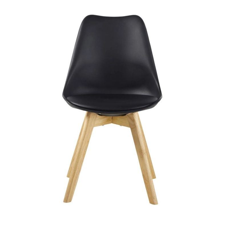 Pack 4 Sillas de Comedor Eames Acolchadas Negro-1