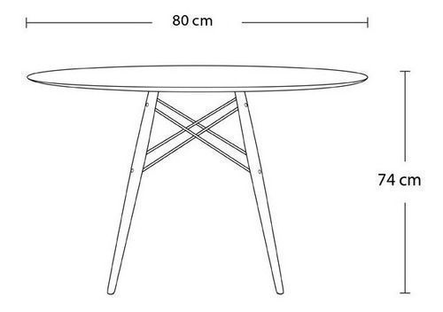 Comedor Redondo de Vidrio 80cm + 4 Sillas Windsor Blanco -5