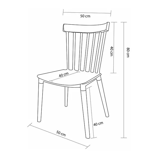 Comedor Redondo de Vidrio 80cm + 4 Sillas Windsor Blanco -7