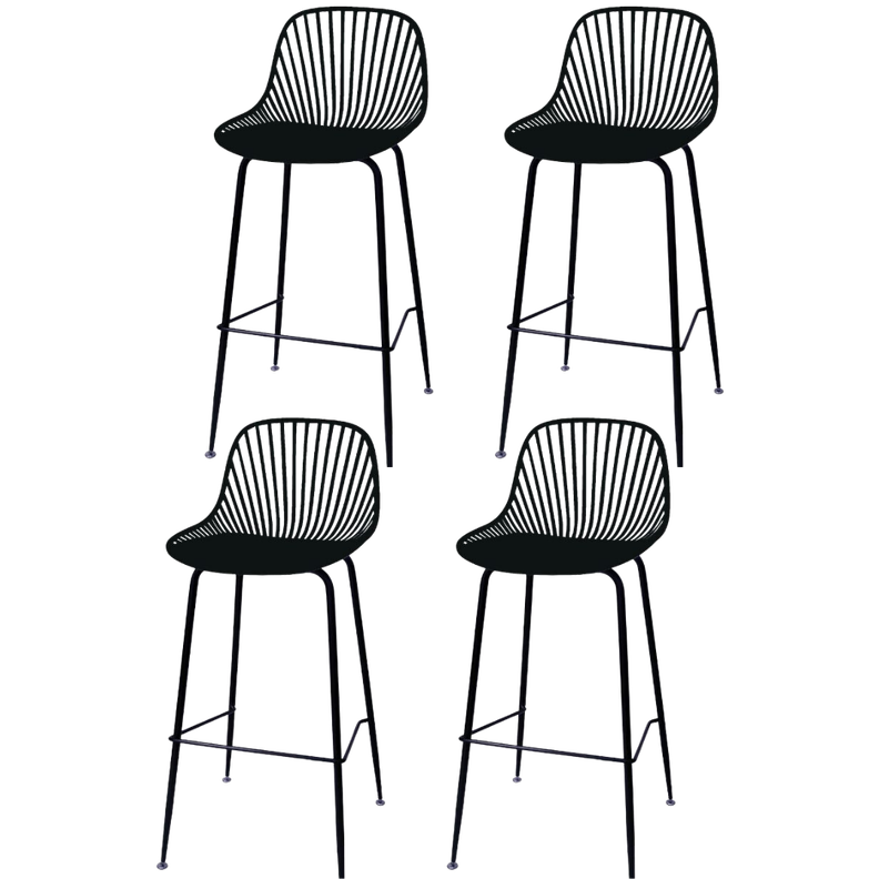 Pack 4 Taburetes Tropea Negro 77cm -0