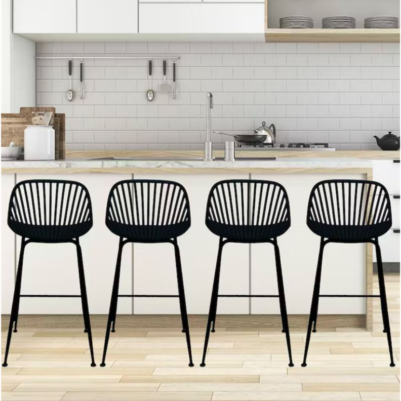 Pack 4 Taburetes Tropea Negro 77cm -3