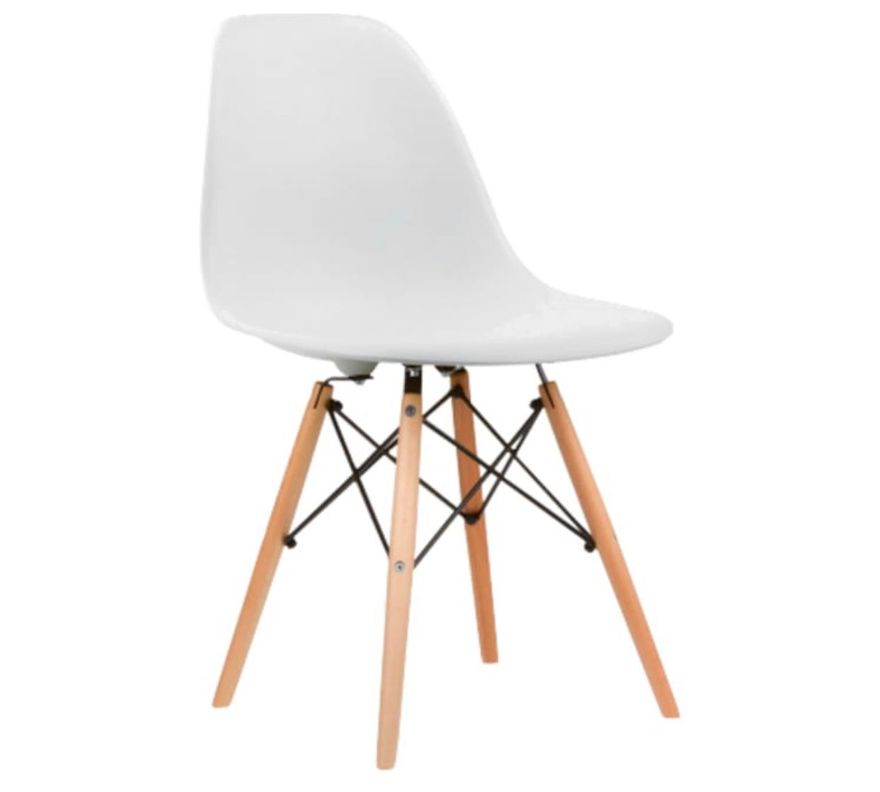 Comedor Redondo Blanco 80cm + 4 Sillas Eames Clásicas Blanco-7