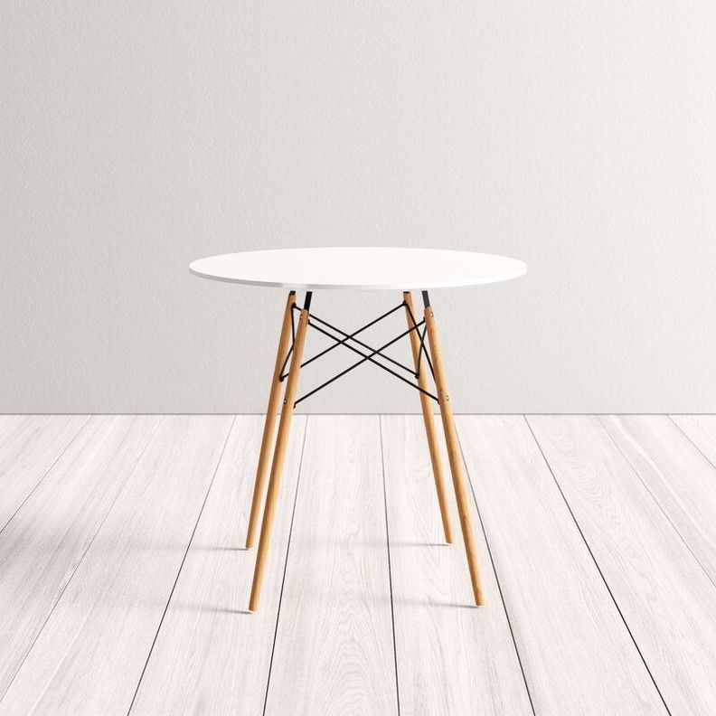 Comedor Redondo Blanco 80cm + 4 Sillas Eames Clásicas Blanco-3