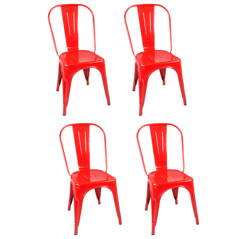 Pack 4 Sillas Tolix Rojo -0