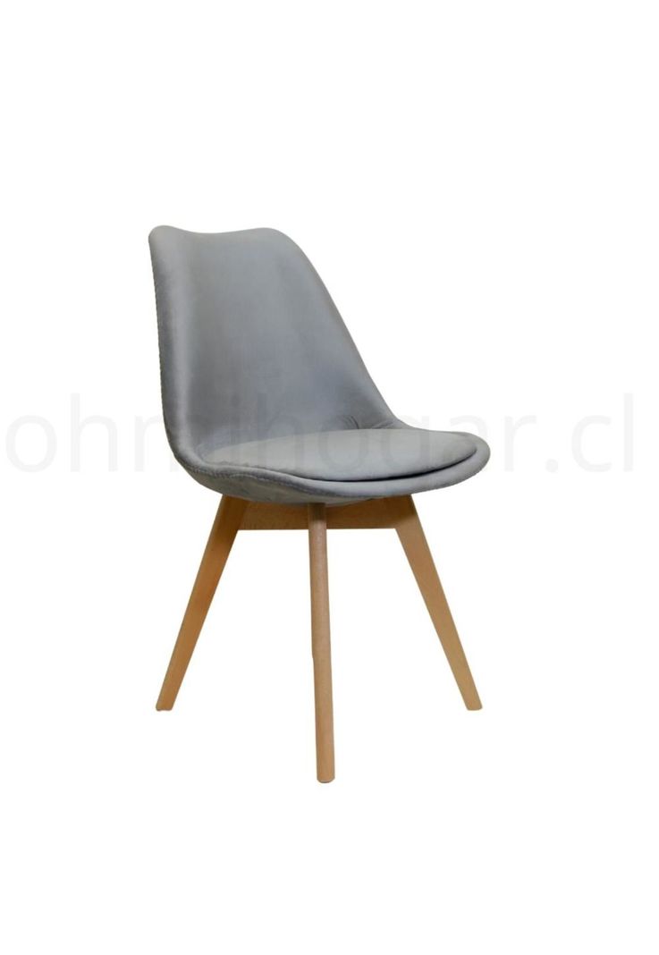 Silla Eames Tulip Velvet Acolchada Gris