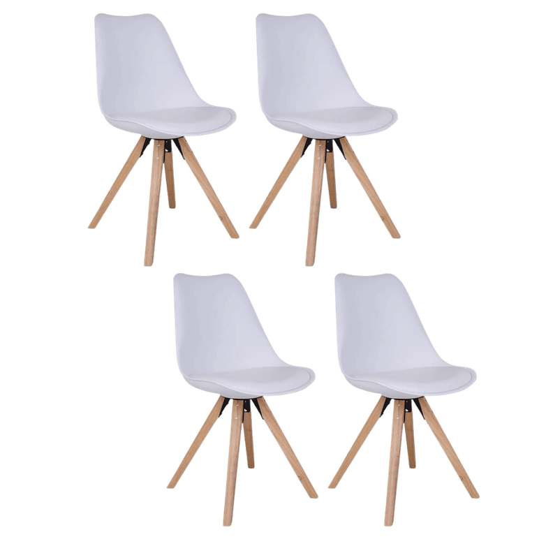 Pack 4 Sillas Eames Tulip Acolchada Blanco -0