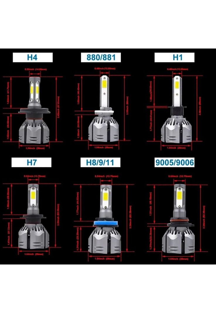 Kit Luces Ampolleta Led Auto H11 R11-1