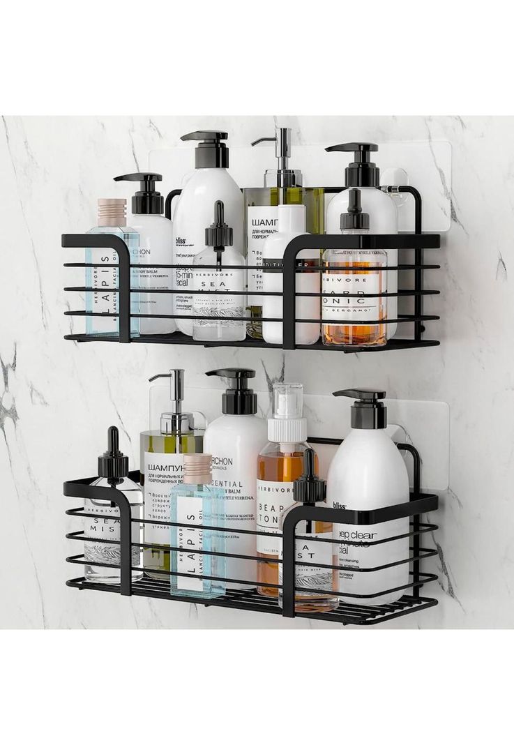 Organizador De Ducha Repisa Baño Adhesivo Set 2 Inoxidable-3