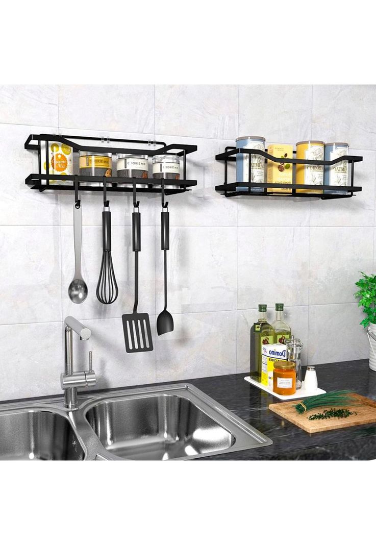 Organizador De Ducha Repisa Baño Adhesivo Set 2 Inoxidable-5