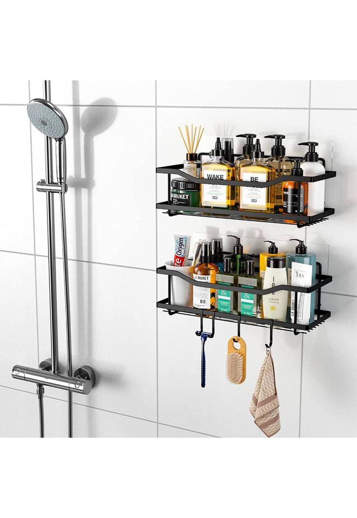 Organizador De Ducha Repisa Baño Adhesivo Set 2 Inoxidable-6