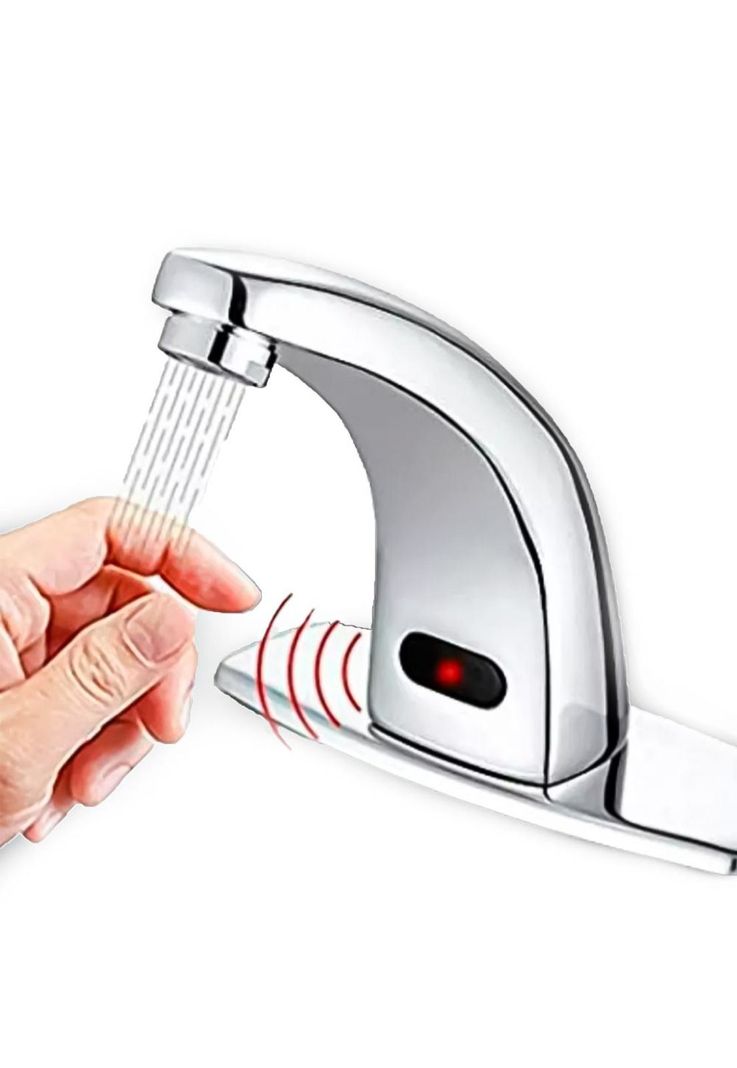 Llave Monomando Lavamanos Moderno Sensor Infrarrojo-0