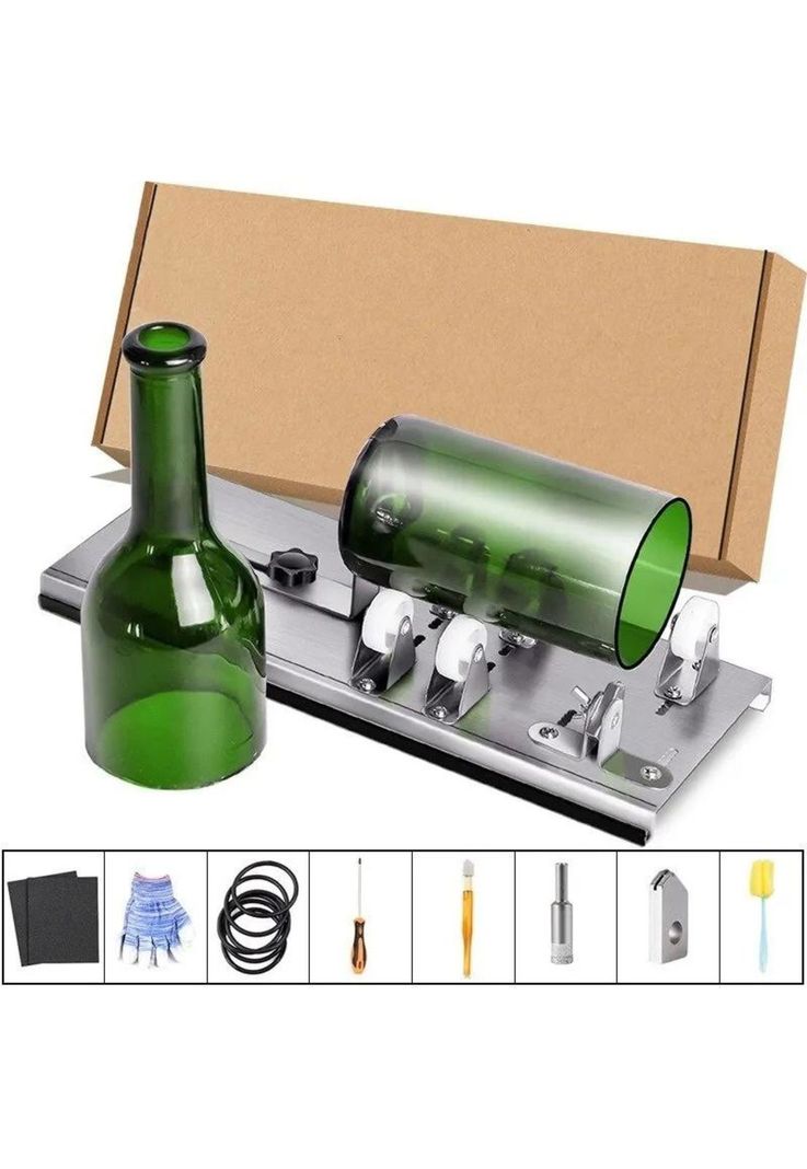Cortador De Botellas De Vidrio Ajustable De Acero Kit-0