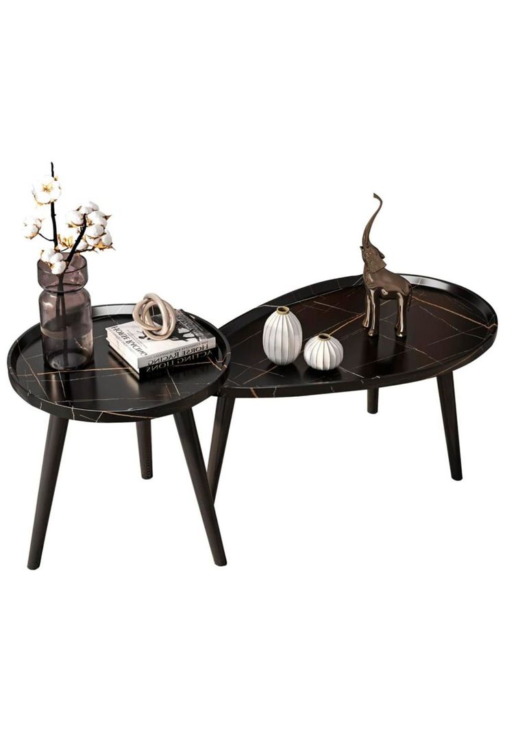 Juego de mesa de centro ovalada 80+50cm Chic Home