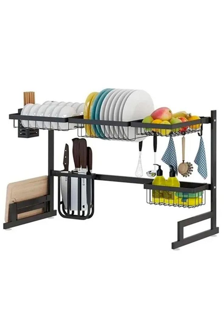 Secador Rack Escurridor De Loza Platos 2 Niveles-0
