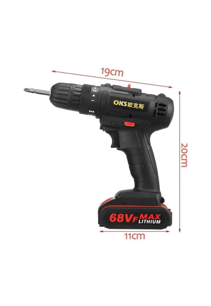 Taladro Atornillador 68v Inalambrico 2 Velocidades + batería-1