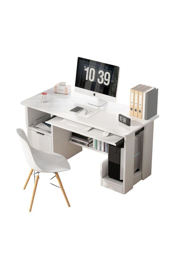 Escritorio classic wood juvenil para ninos Chic Home Blanco
