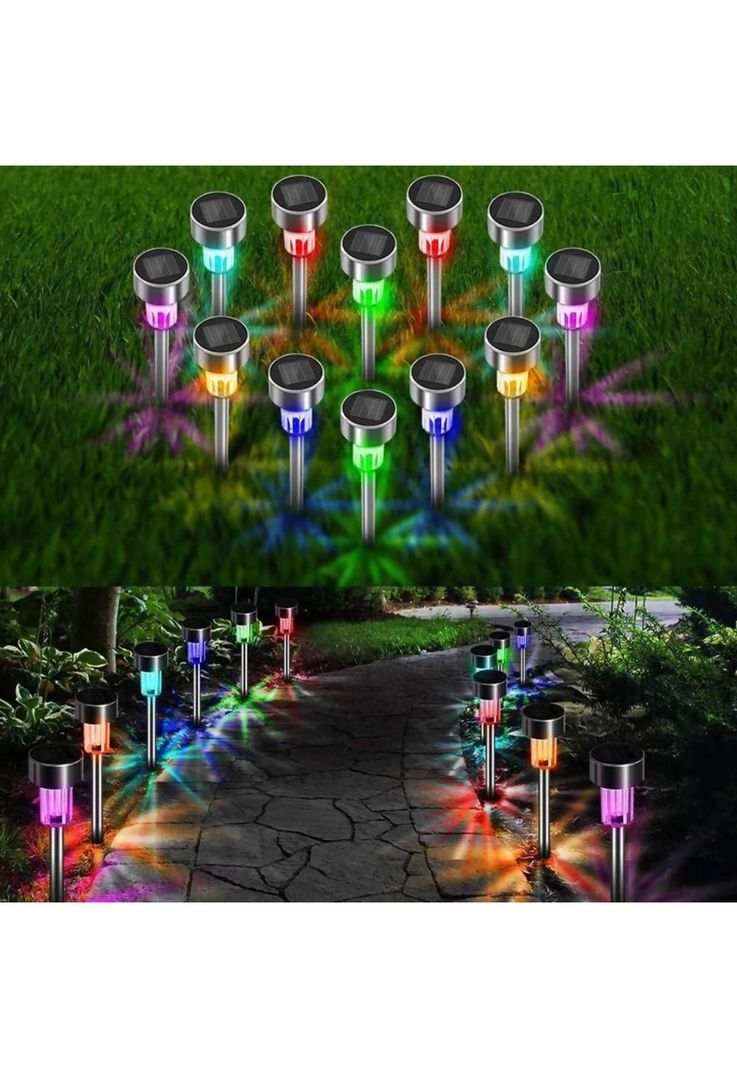 Set 10 Focos Faroles Leds Solares Para Jardin Iluminación-4