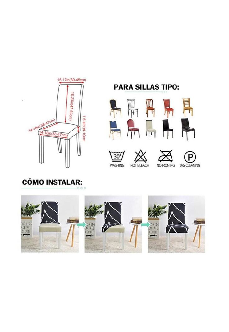 Pack 6 Funda De Silla Para Comedor Spandex Colores-2
