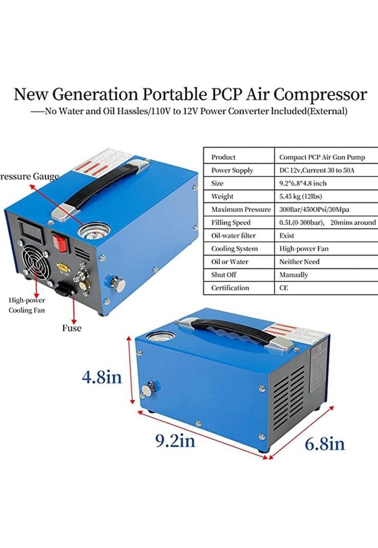 Compresor De Aire Pcp Auto 12v 30mpa 4500psi-3