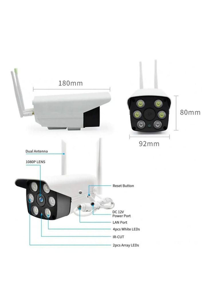 Camara Ip Exterior Hd Wifi 360° Vision Nocturna-2
