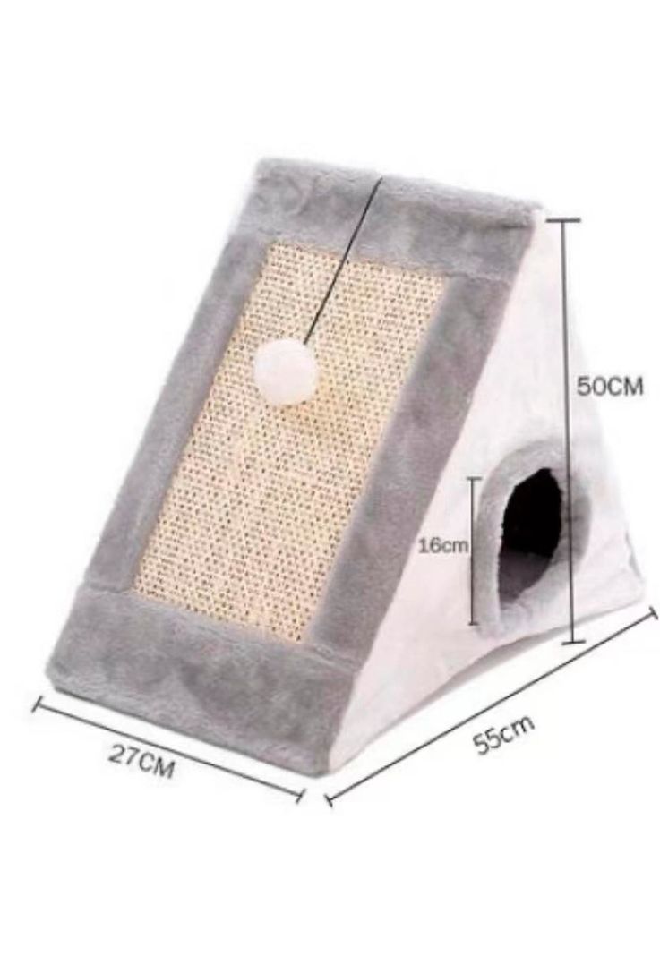 Rascador de Gato + Casita y Pompon MX27-1