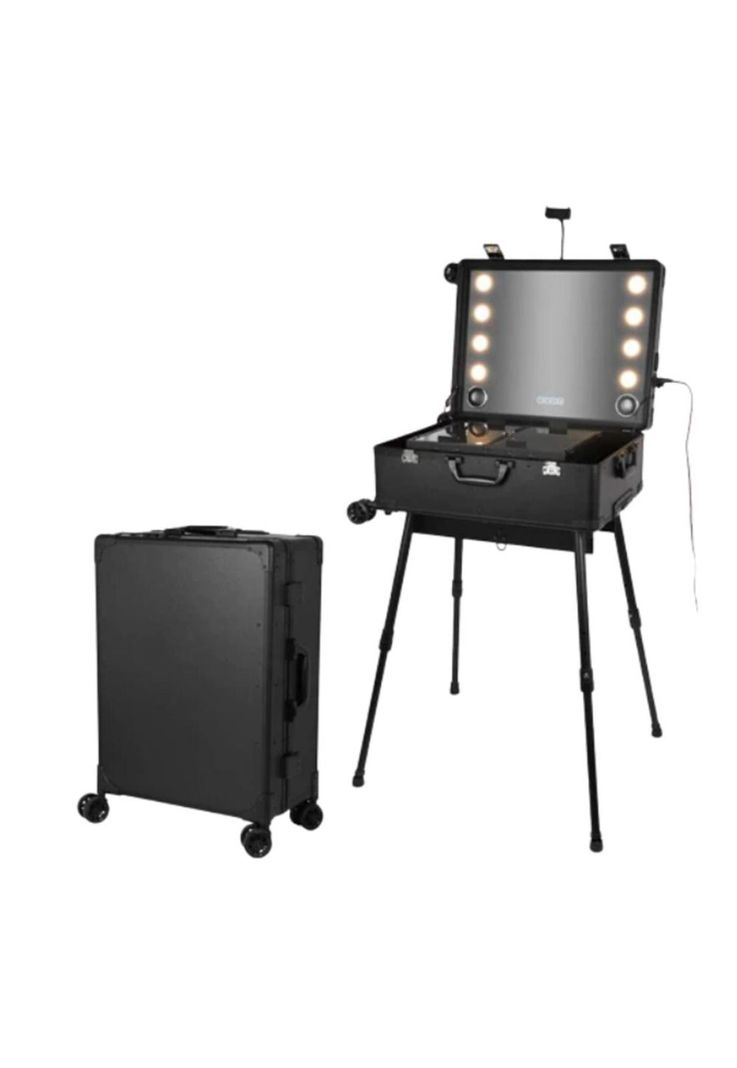 Maleta Profesional De Maquillaje Talla L Con 8 Luces Led-0