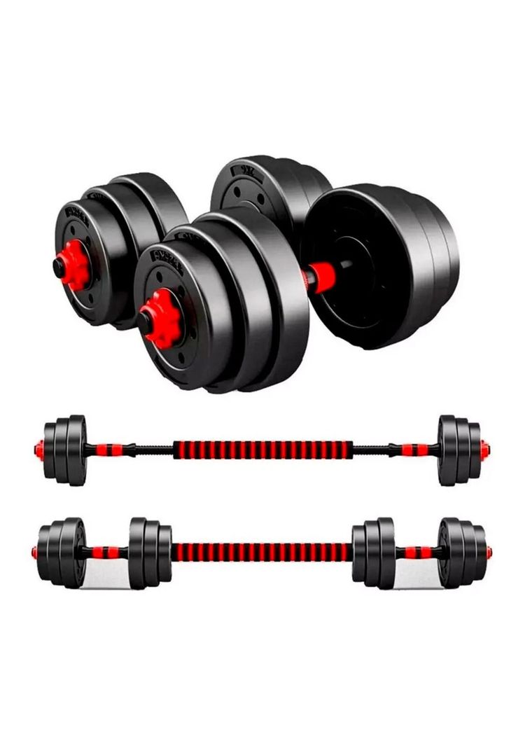 Set De Mancuernas 15 Kg Barra Armable Ajustable-3