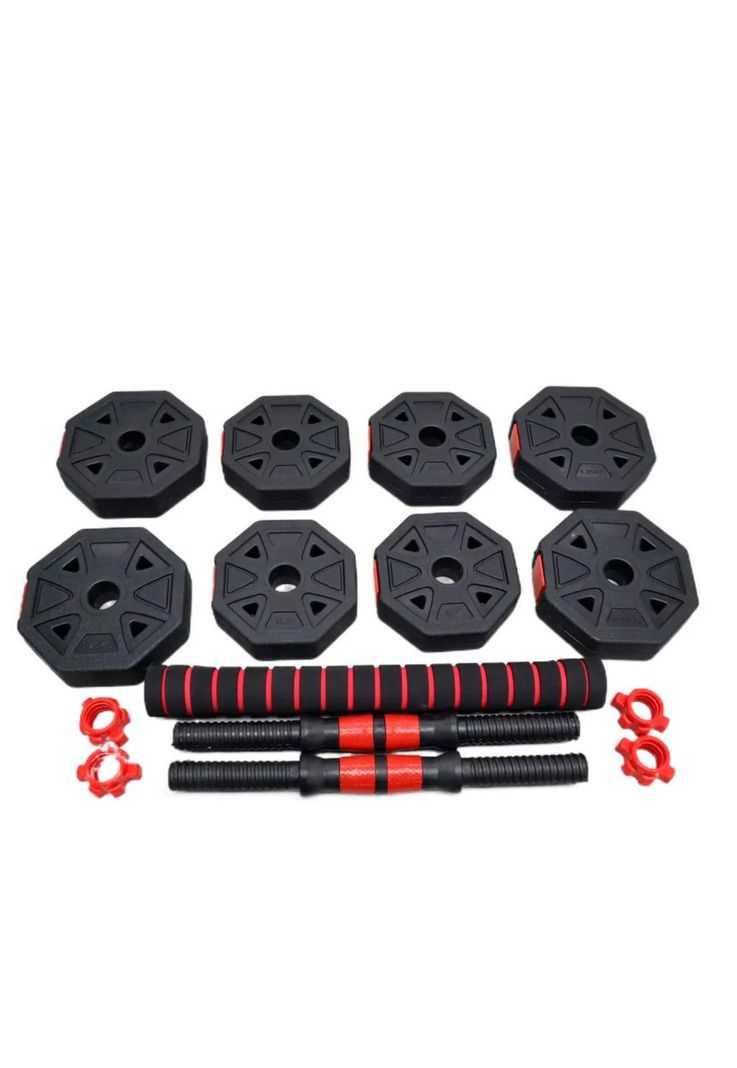 Mancuernas Ajustables Set 20kg 3 En 1 + Barra + Kettlebell-4