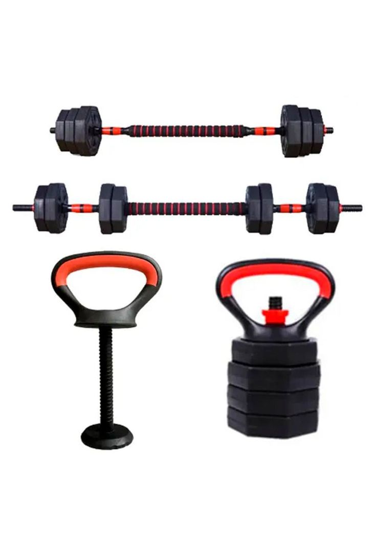 Mancuernas Ajustables Set 20kg 3 En 1 + Barra + Kettlebell-6