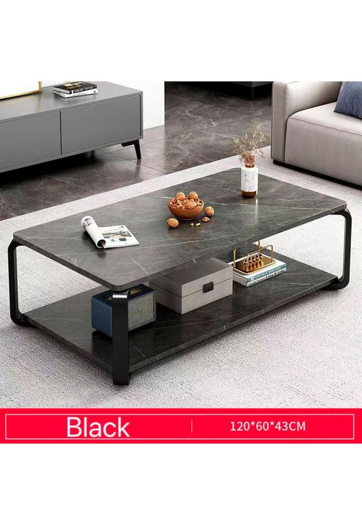Mesa rectangular doble nivel marmolada ChicHome-2