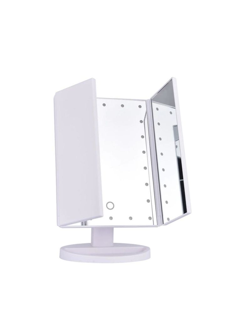 Espejo Portátil Maquillaje 3 Pliegue 24 Luz Led Tocador Usb-3