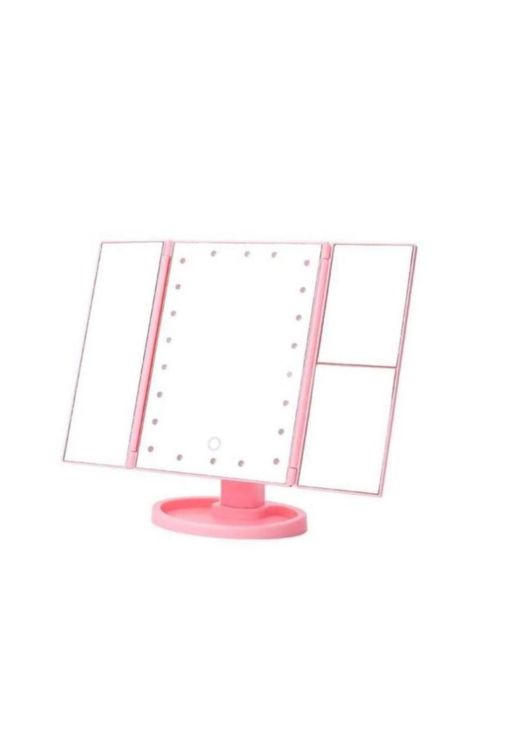 Espejo Portátil Maquillaje 3 Pliegue 24 Luz Led Tocador Usb-5