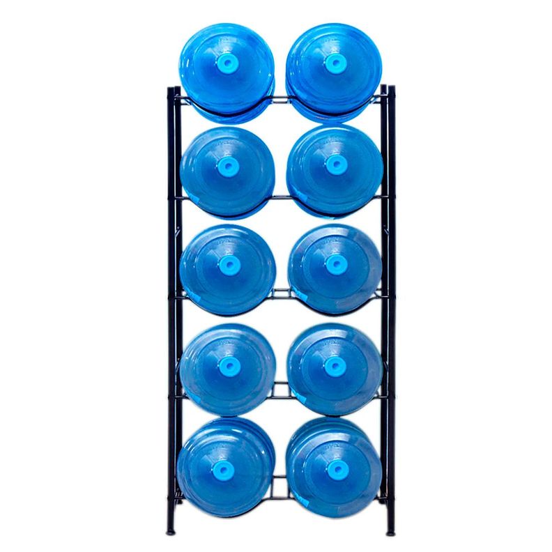 Estante Organizador Rack 10 Botellones Bidones Agua 20lts Negro