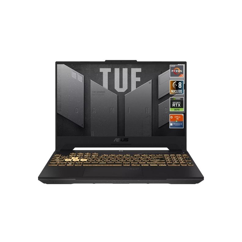 Notebook ASUS TUF A15 Ryzen 7 5th 16GB 256GB RTX3070 Edición Exclusiva Win Office Reacondicionado