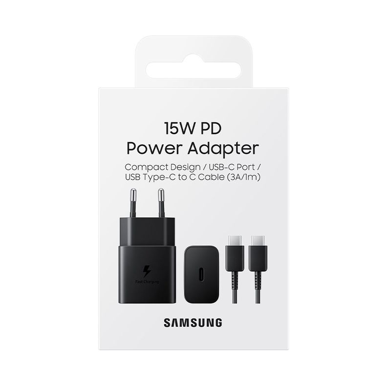 Samsung Power Adapter 15W con cable Negro-4