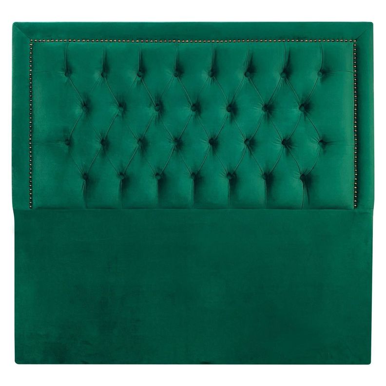 Respaldo Capitone Felpa Verde Rahmen King-0