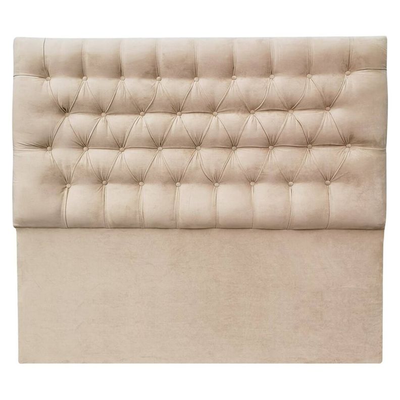 Respaldo Capitone Felpa Beige 1.5 plaza-0