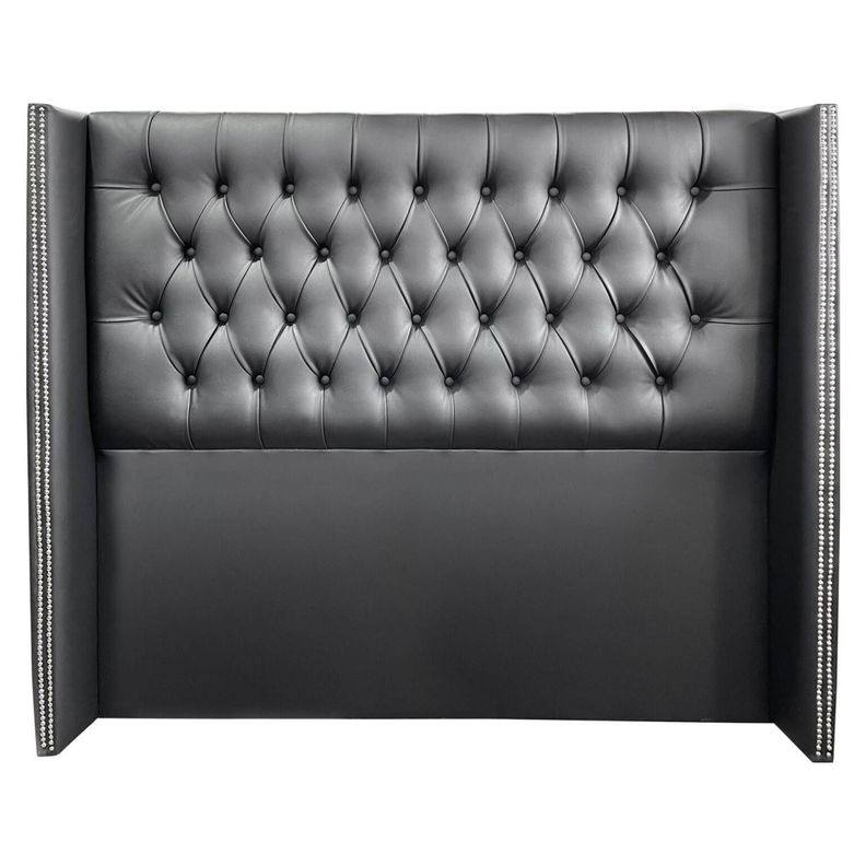 Respaldo Capitone cuero Negro Bolzen Full size-0