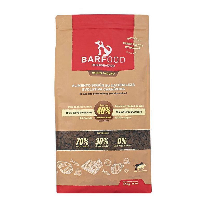 Barfood Vacuno Deshidratado Perro Raza Grande 12 kg-0