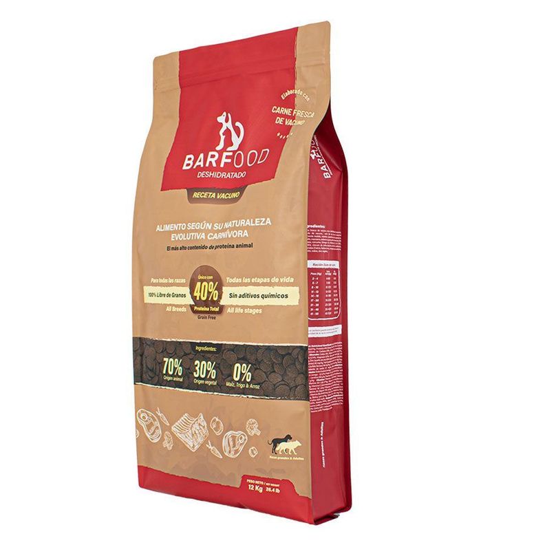 Barfood Vacuno Deshidratado Perro Raza Grande 12 kg-1