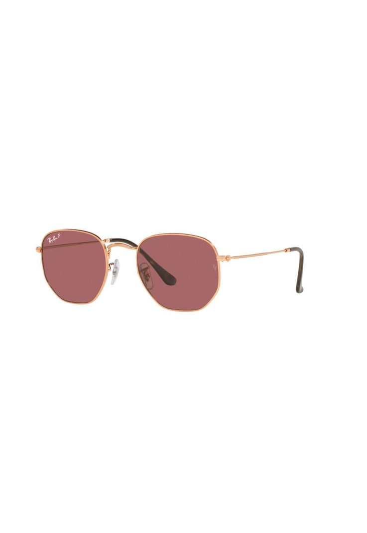 Lentes de Sol Hexagonal Oro Rosa Polarizados Ray-Ban-0